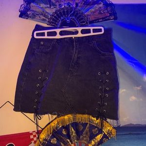 TOP SHOP MOTO JEAN SKIRT